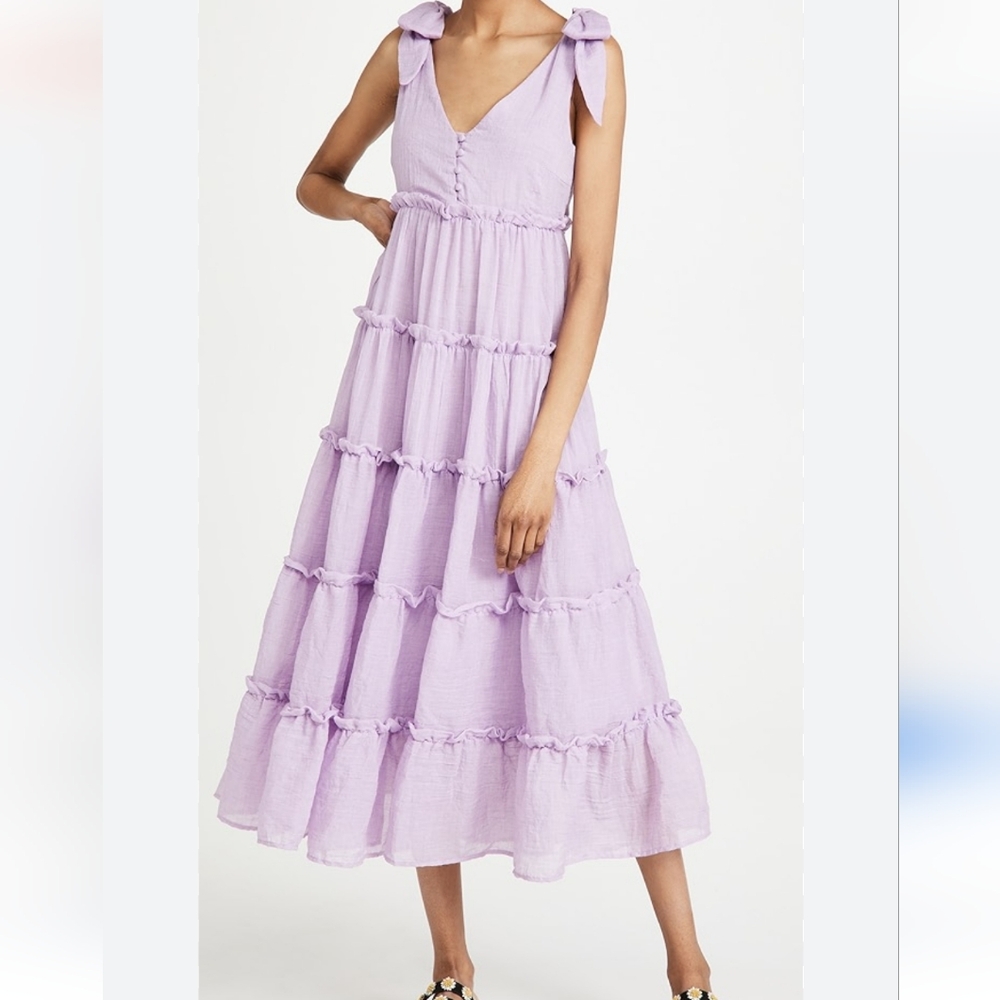 English Factory Purple Lilac Maxi Dress Size Small